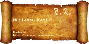 Nyilassy Kamill névjegykártya